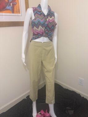 Randy Kemper Vintage Pale Green Ankle Crop Pants 8